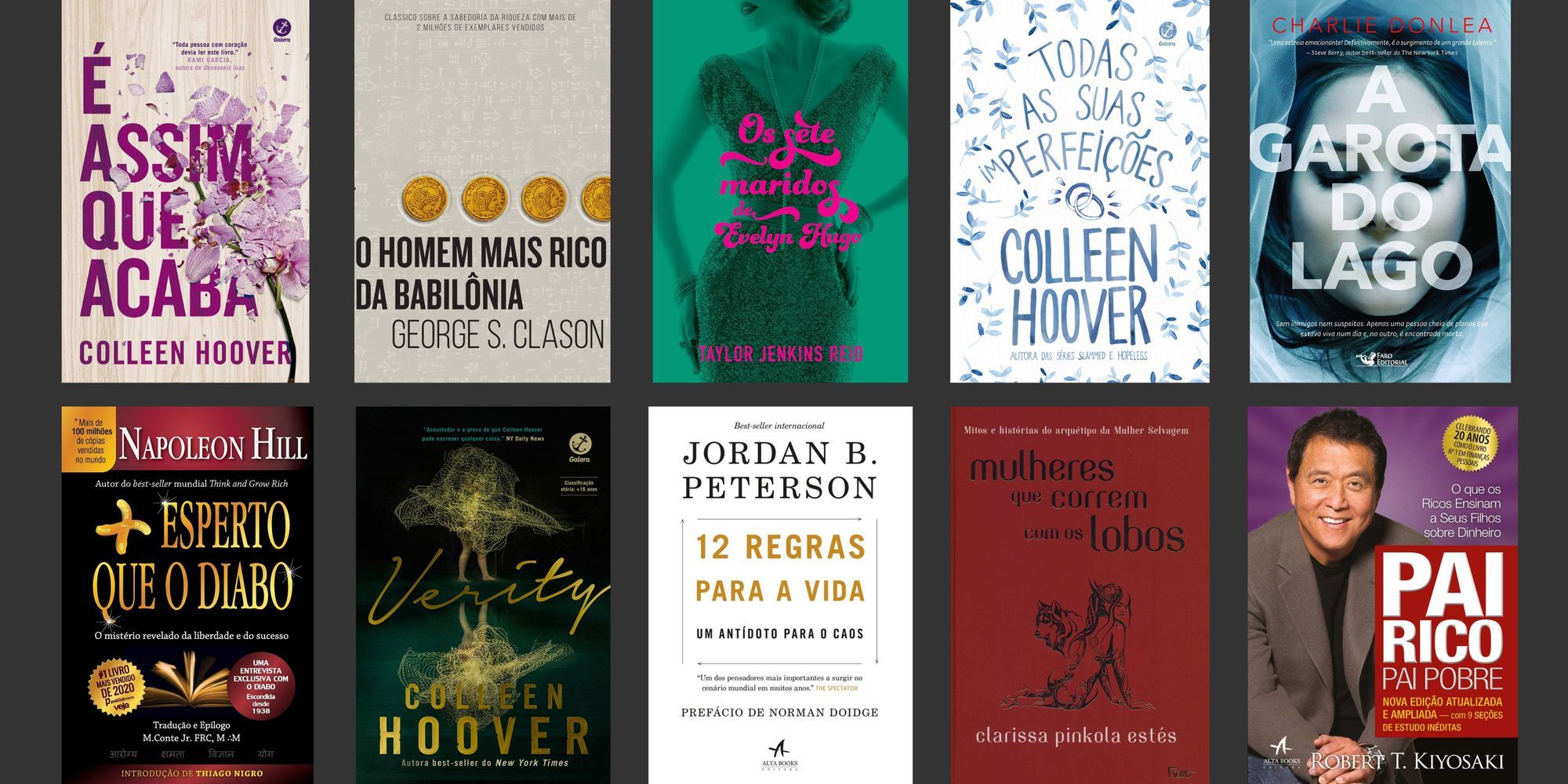 anuncia os 10 livros mais vendidos no Brasil